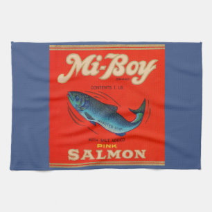 Mi-Boy Pink Lachs der 30er Jahre kann etikettieren Geschirrtuch