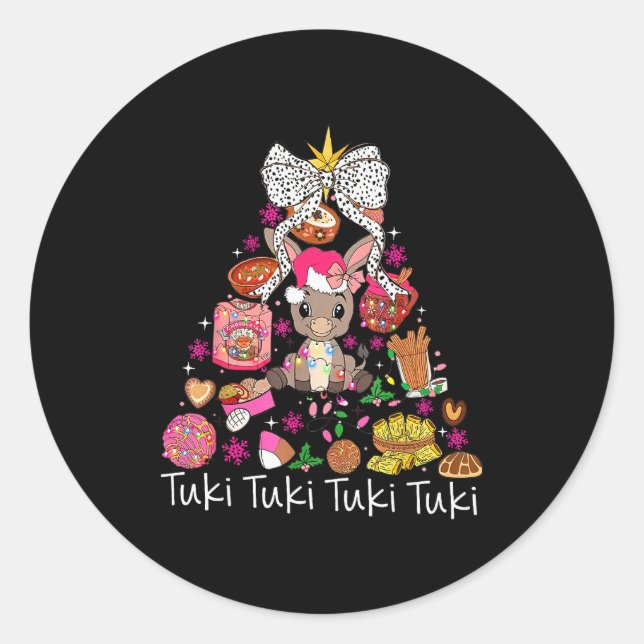 Mi Burrito Sabanero Mexican Christmas Donkey Spani Runder Aufkleber (Vorderseite)