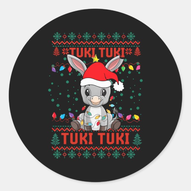 Mi Burrito Sabanero Mexican Tuki Tuki Latino Xmas  Runder Aufkleber (Vorderseite)