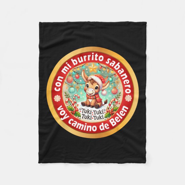 Mi Burrito Sabynero mexikanischer WeihnachtsDonkey Fleecedecke (Vorderseite)