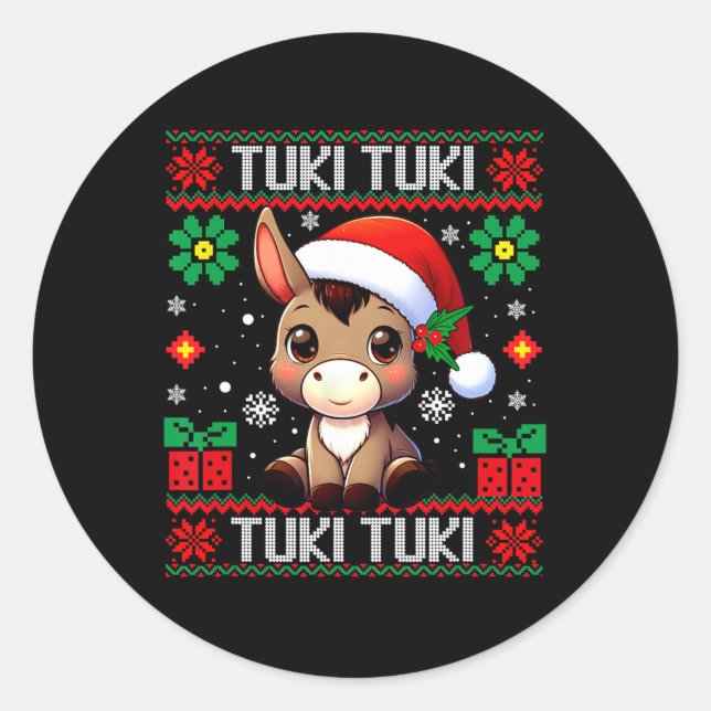 Mi Burrito Sanero Mexican, Donkey Latino Ugly Chri Runder Aufkleber (Vorderseite)