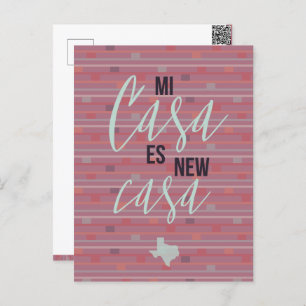 Mi Casa Es New Casa - Ankündigung über die Bewegun Postkarte