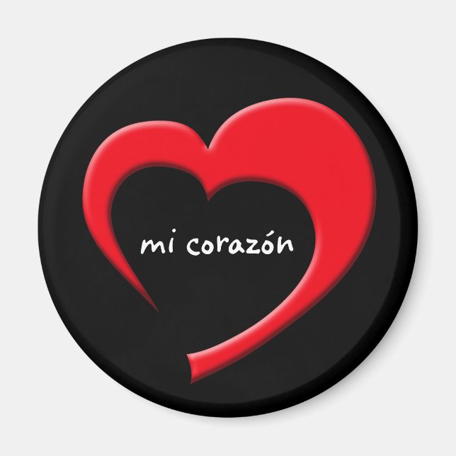 Mi Corazón II Magnet (rot auf schwarz) (Vorne)