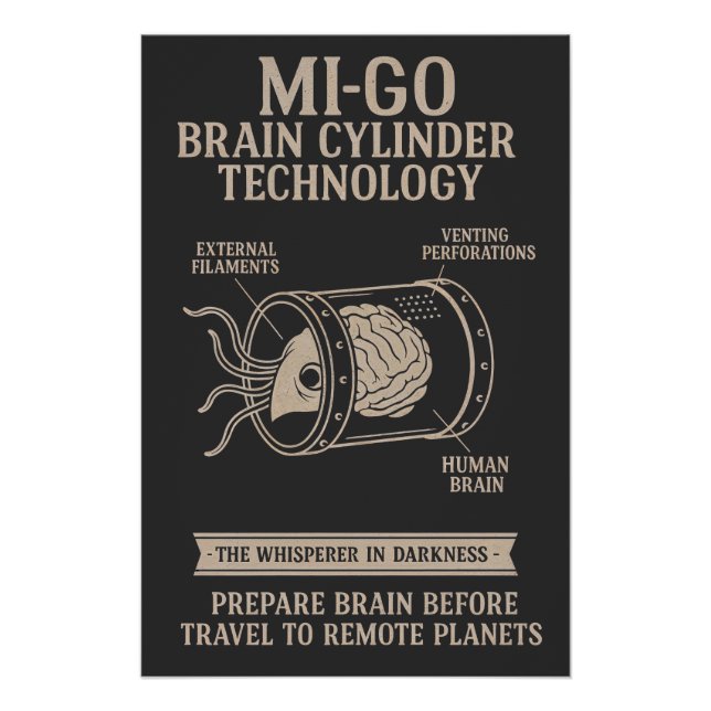 Mi-Go-Tarnvorrichtung - Technischer Blueprint Poster (Vorderseite)