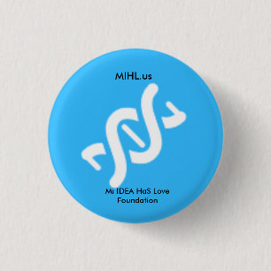 MI-IDEE hat Liebe-Grundlagen-Blau-Button Button