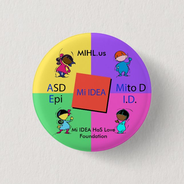 MI-IDEE hat Liebe-Grundlagen-Logo-Knopf-Button Button (Vorderseite)