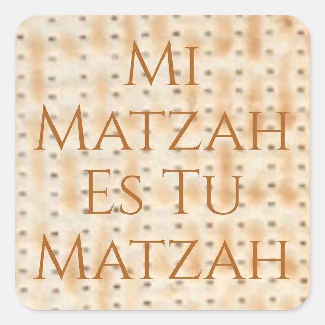 Mi Matzah Es Tu Matzah Passover Quadratischer Aufkleber (Vorderseite)