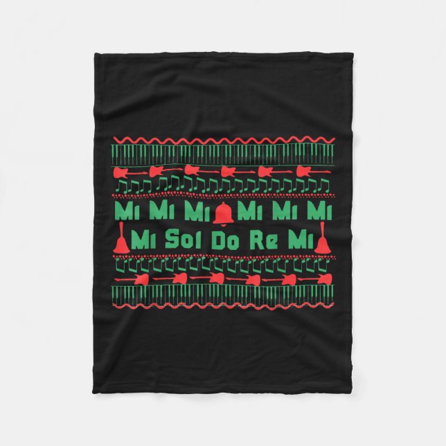 Mi Mi Mi Sol Do Re Mi Music Notes Teacher Ugly Chr Fleecedecke (Vorderseite)