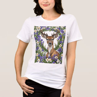 MI N. Amerikanischer Bock umgeben von See-Schwertl Tri-Blend Shirt