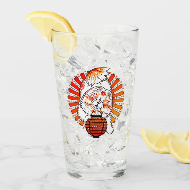 MI TANG Chow 16 oz Glasdesign vorne & hinten Glas (Vorderseite Ice)