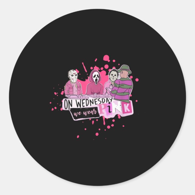 Mi. Wir tragen Nk-Horror-Schurken-Halloween Okt. S Runder Aufkleber (Vorderseite)