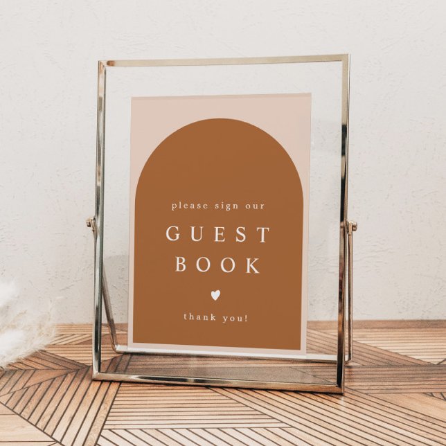 MIA Arched Burnt Orange Modern Guestbook Sign Poster (Von Creator hochgeladen)