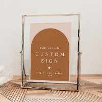 MIA Arted Burnt Orange Modern Custom Text Sign