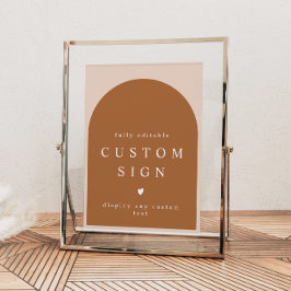 MIA Arted Burnt Orange Modern Custom Text Sign Poster