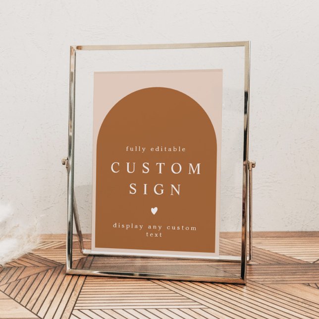 MIA Arted Burnt Orange Modern Custom Text Sign Poster (Von Creator hochgeladen)