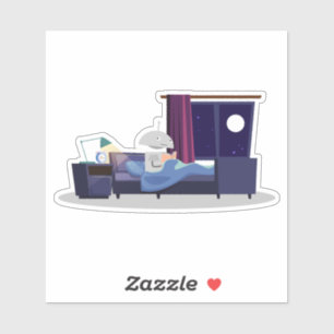 Mia at Bedtime Aufkleber