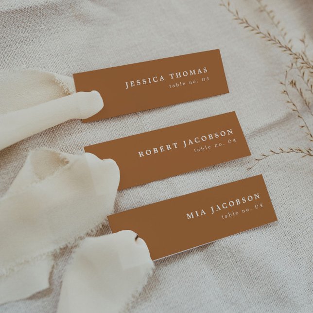 MIA Boho Burnt Orange Slender Platzkarte Name Card (Von Creator hochgeladen)