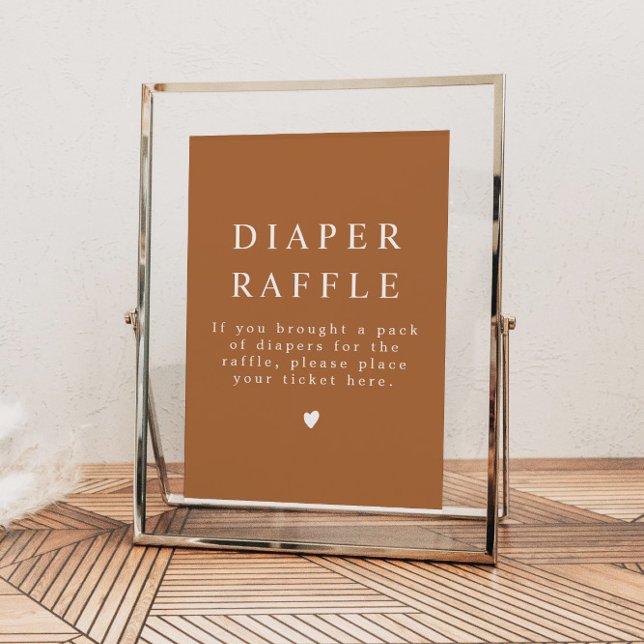 MIA Boho Terracotta Burnt Orange Diaper Raffle Poster (Von Creator hochgeladen)