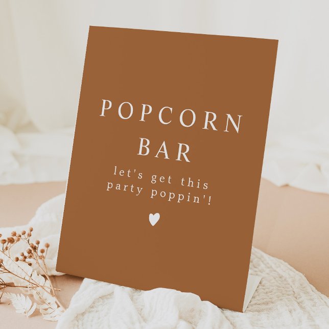 MIA Boho Terracotta Popcorn Bar Party Poppin' Sockelschild (Von Creator hochgeladen)