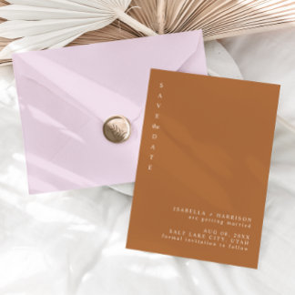 MIA BURNT ORANGE SAVE THE DATE EINLADUNG