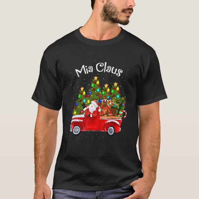Mia Claus Riding Car Santa Lieferwagen Rentier & C T-Shirt (Vorderseite)