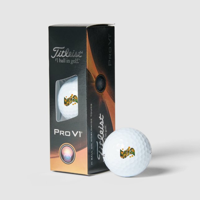 "Mia" Florales Mia-Name-Logo, Golfball (Verpackung)