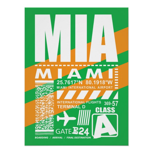 MIA Miami Airport Poster (Vorderseite)