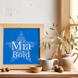 Mia Name Cloud Customizable Poster