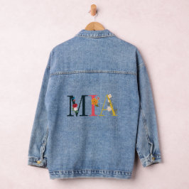 MIA Name Kunst mit bestickten Blume Jeansjacke