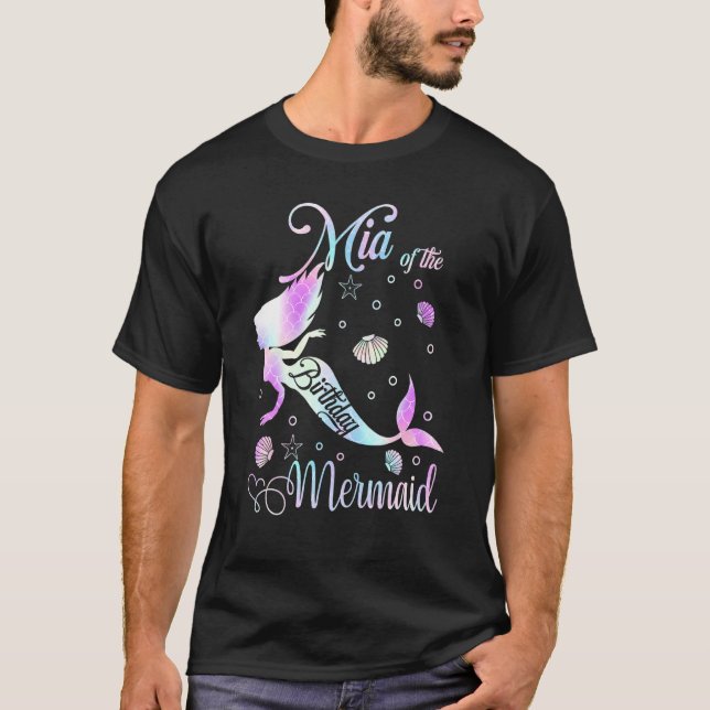 Mia of the Birthday Girl Mermaid Party Family Matc T-Shirt (Vorderseite)