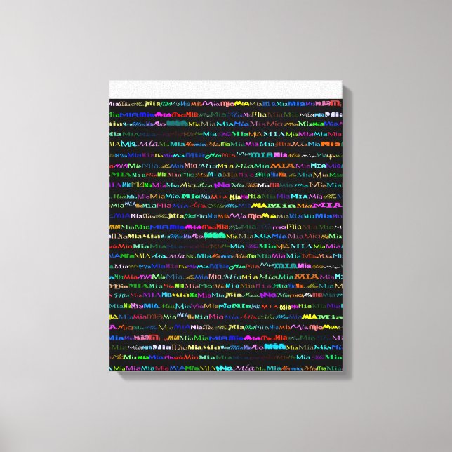 Mia Text Design I Wrapped Canvas Leinwanddruck (Vorderseite)