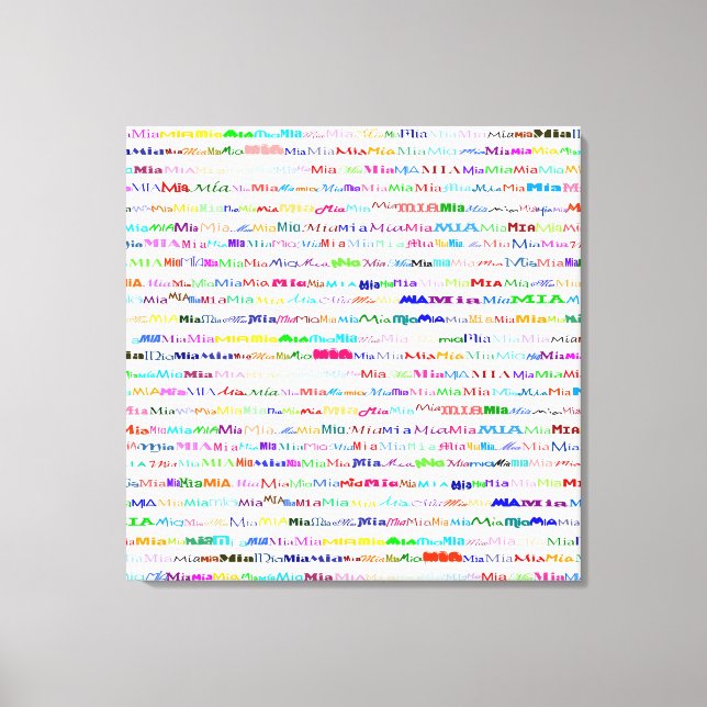 Mia Text Design II Wrapped Canvas Leinwanddruck (Vorderseite)