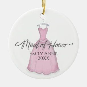 Miad of Honor Wedding Brautparty Vintage Kleidung Keramik Ornament