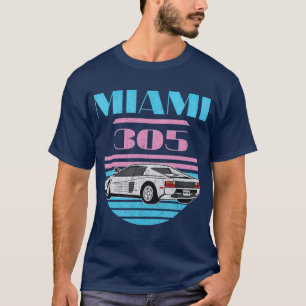 Miami 305 Vintag Florida City Beach 80er Geschenk T-Shirt