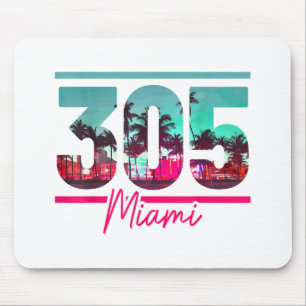 Miami 305 Vorwahl Florida Vintage Palmen Stolz Mousepad