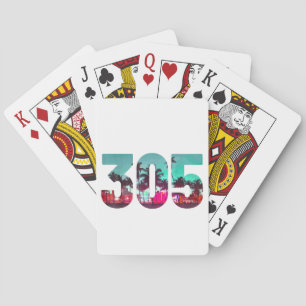 Miami 305 Vorwahl Florida Vintage Palmen Stolz Spielkarten