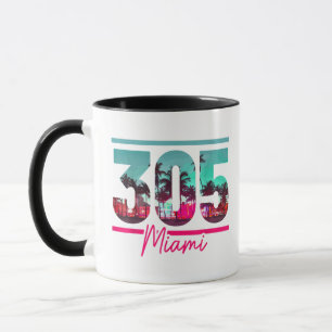 Miami 305 Vorwahl Florida Vintage Palmen Stolz Tasse