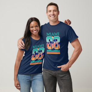 Miami 88 Retro Sonnenuntergang Palme T-Shirt