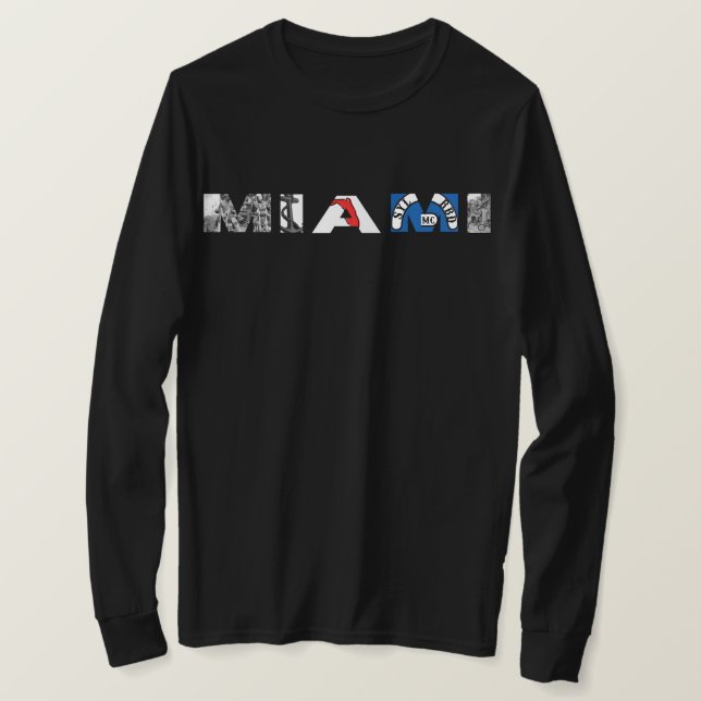 Miami Anni Long ärmeliger T - Shirt (Design vorne)