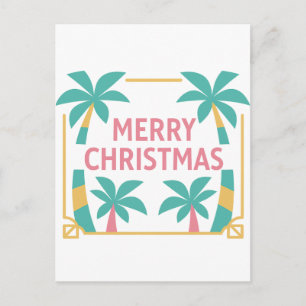 Miami Art Deco Weihnachts-Palmbaum-Postkarte Feiertagspostkarte