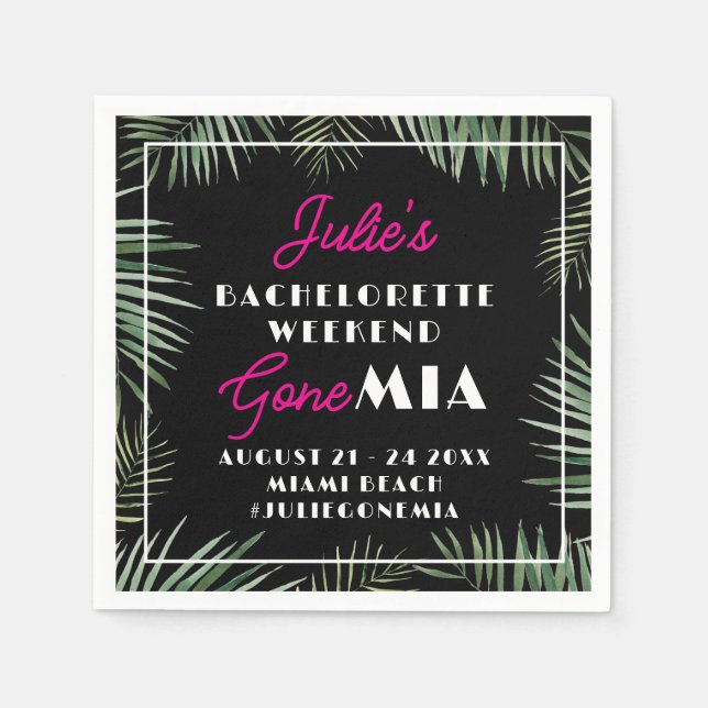 Miami Bachelorette Party Weekend Cocktail Napkins Serviette (Vorderseite)