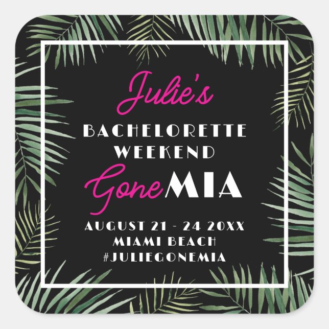 Miami Bachelorette Party Weekend Stickers (Vorderseite)