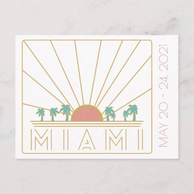 Miami Bachelorette Postcard Postkarte (Vorderseite)
