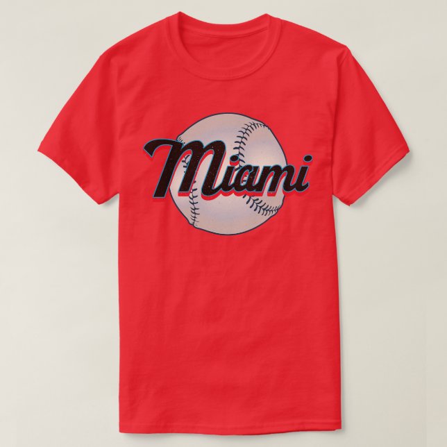 Miami Baseball Vintag Baseball Teamgeschenk T-Shirt (Design vorne)