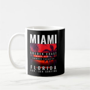 Miami Beach Andenken Golden Cost Florida Vintage Kaffeetasse