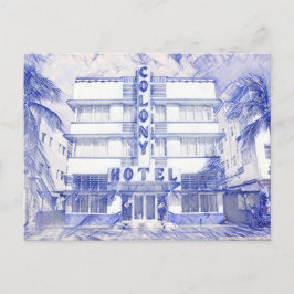 Miami Beach Art Deco Hotel Pen Postkarte