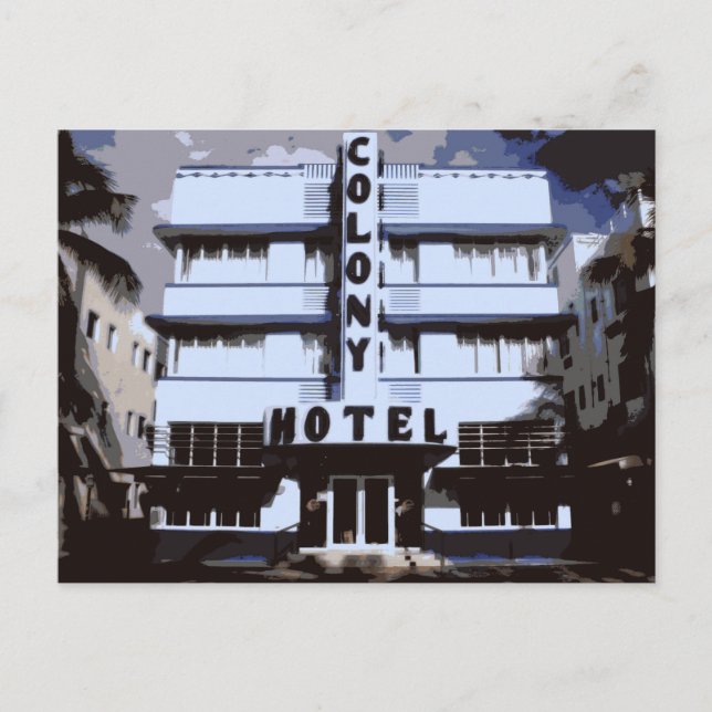 Miami Beach Art Deco Hotels am Morgen Postkarte (Vorderseite)