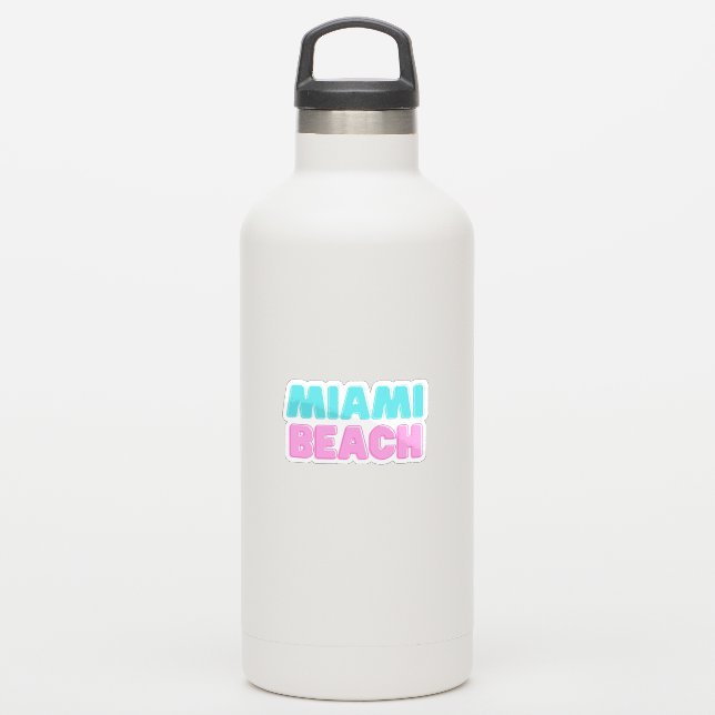 Miami Beach Aufkleber (Wassserflasche)