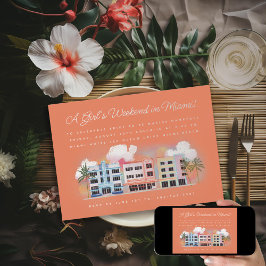 Miami Beach Bachelorette Weekend Einladung