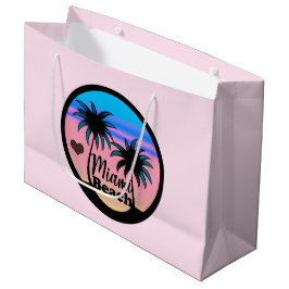 Miami Beach Blue und Pink Palm Trees Große Geschenktüte
